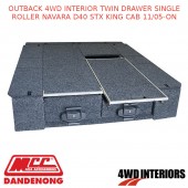 OUTBACK 4WD INTERIOR TWIN DRAWER SINGLE ROLLER NAVARA D40 STX KING CAB 11/05-ON